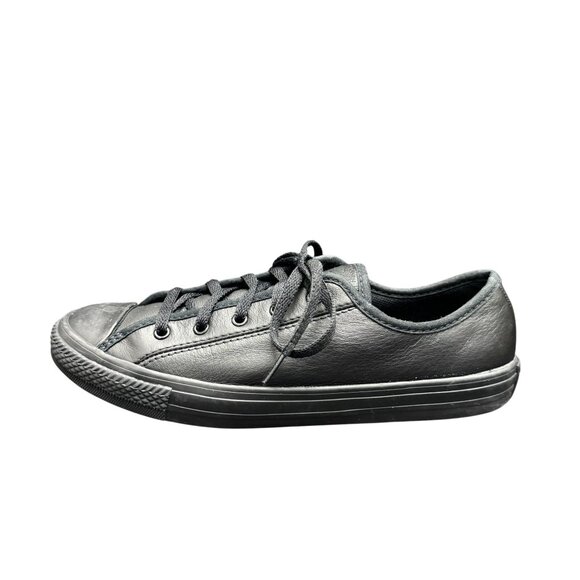 Converse All Star Black Leather Low-Top Women's Shoes 564986C, Size 6 - Picture 6 of 11